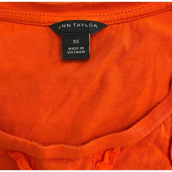 Ann Taylor Bright Red Ruffle Front Tank Top XS - Picture 6 of 9